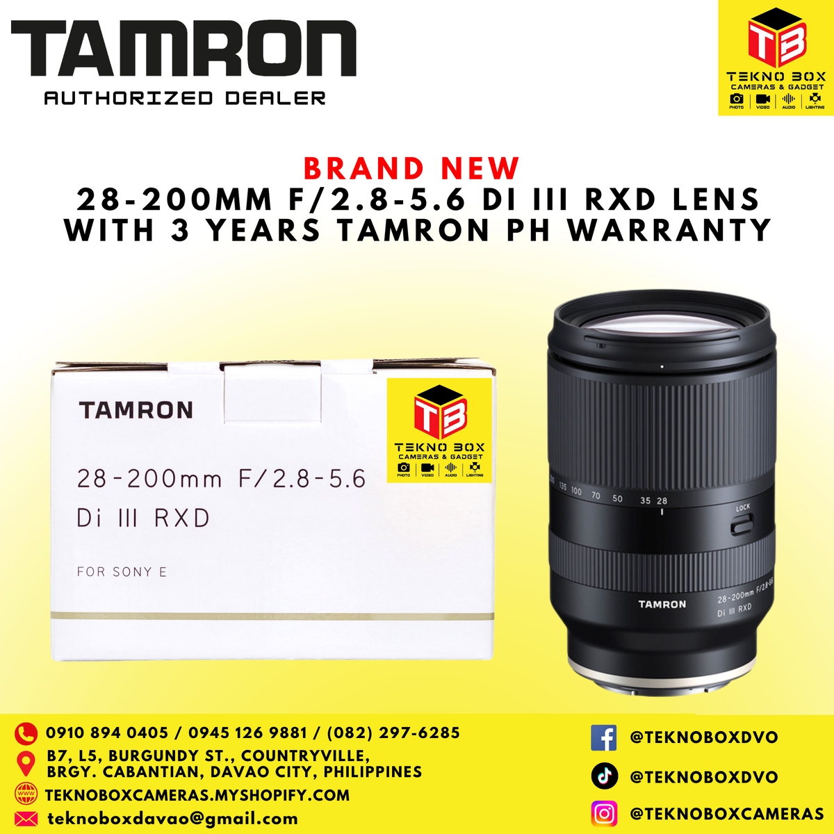 Tamron 28-200mm F/2.8-5.6 DI III RXD Lens