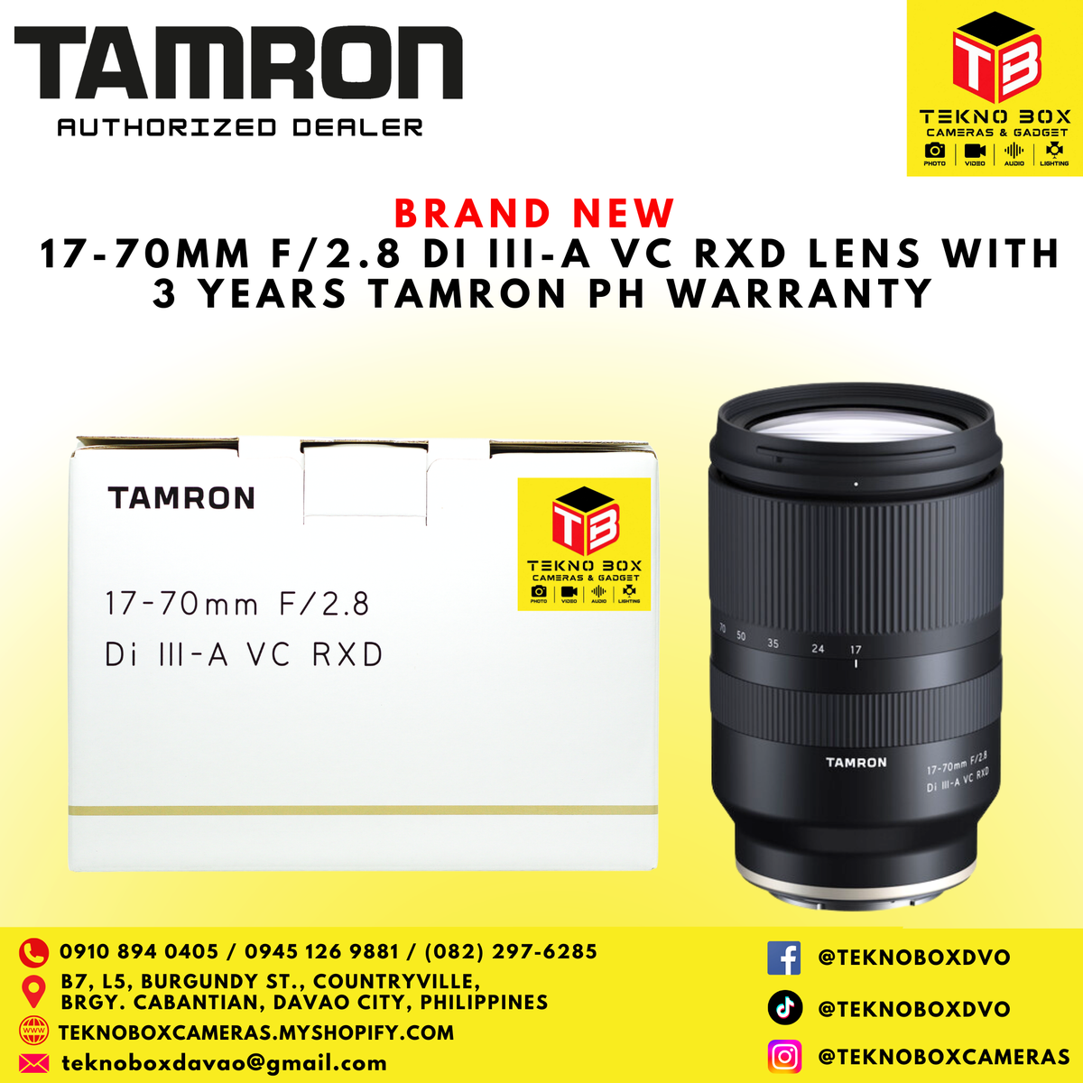 Tamron 17-70mm F/2.8 DI III-A VC RXD Lens