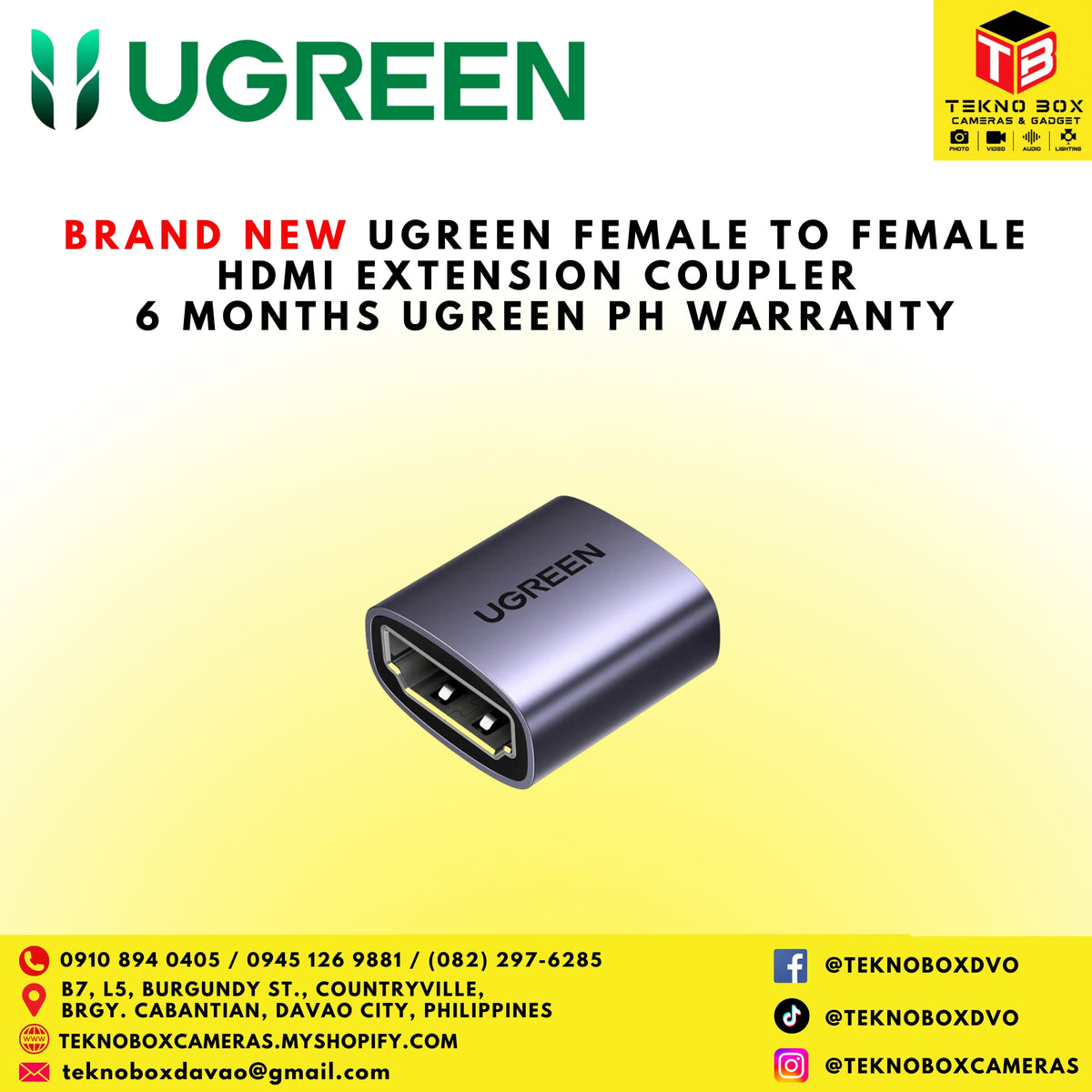 Ugreen Female To Female HDMI Extension Couple