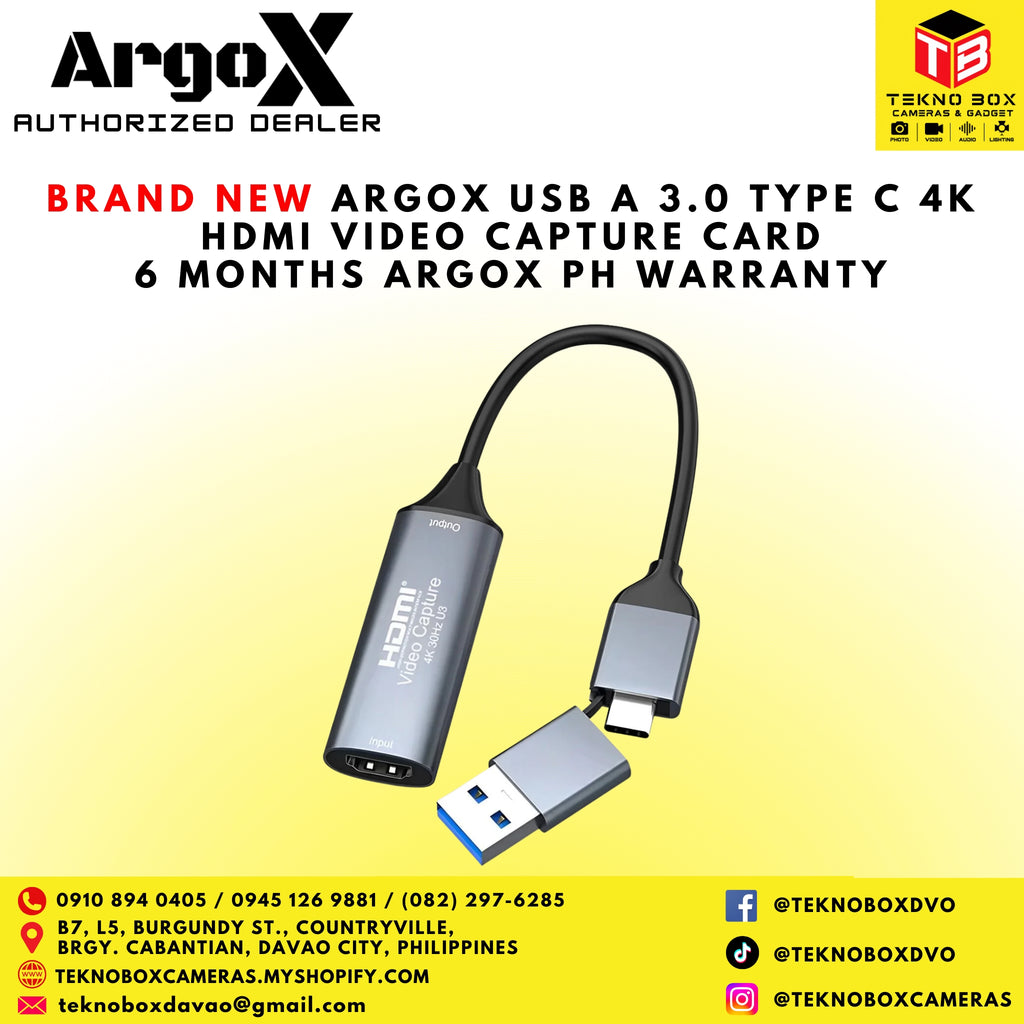 Argox USB A 3.0 Type C 4K HDMI Video Capture Card