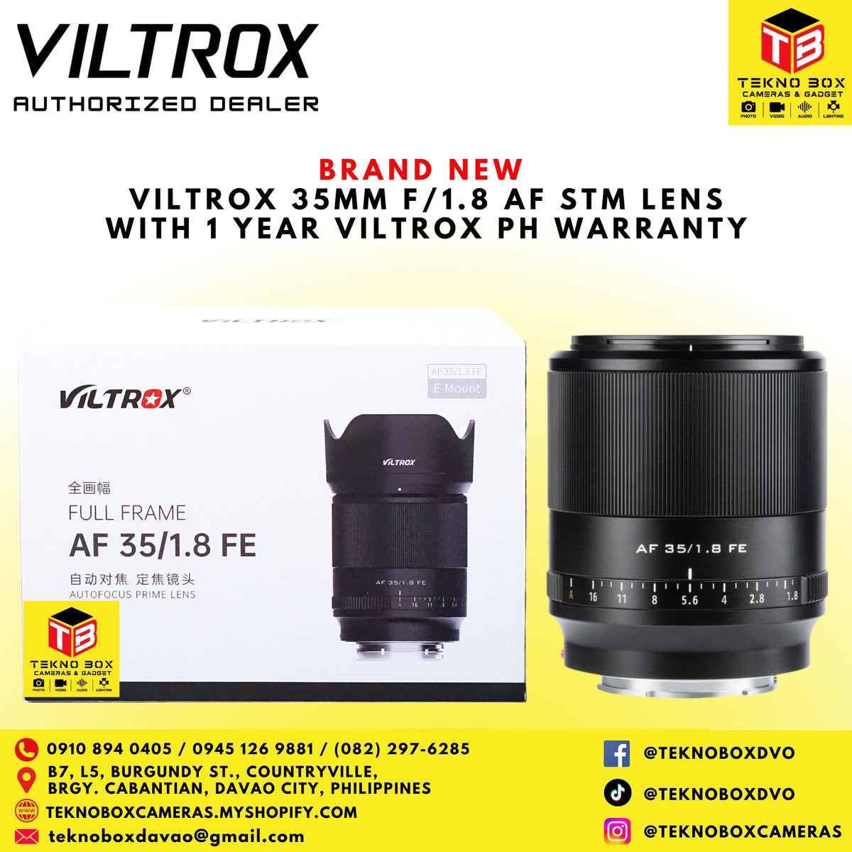 Viltrox 35mm F/1.8 STM Lens (For Sony FE/E Mount)