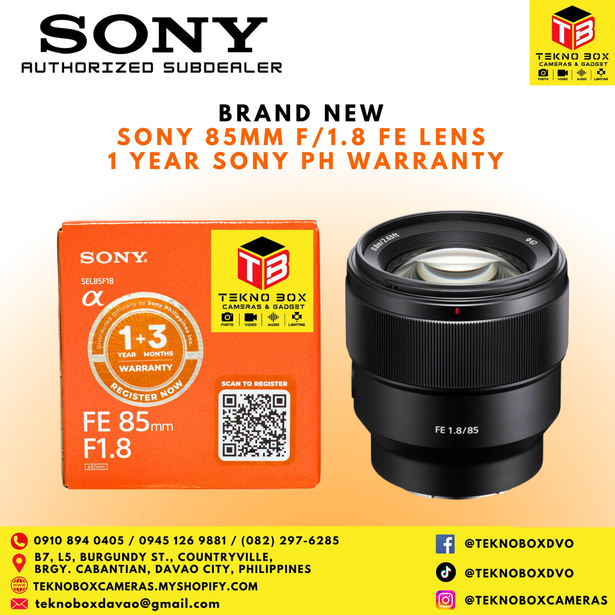 Sony 85mm F/1.8 Lens