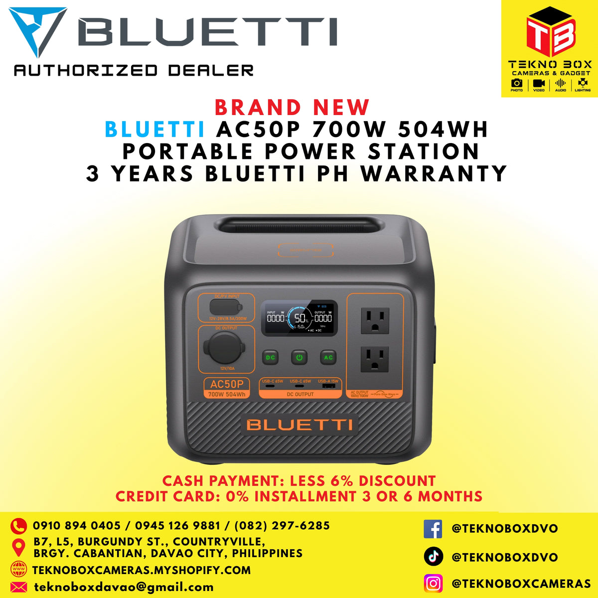 Bluetti AC50P 700W 504WH Portable Powerstation