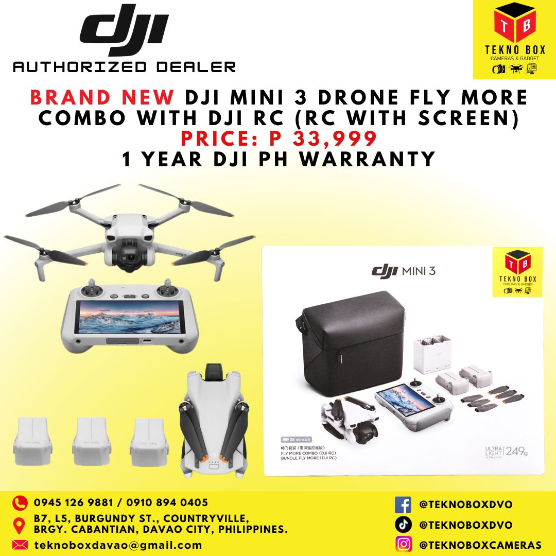 DJI Mini 3 Drone Fly More Combo With DJI RC (RC With Screen)