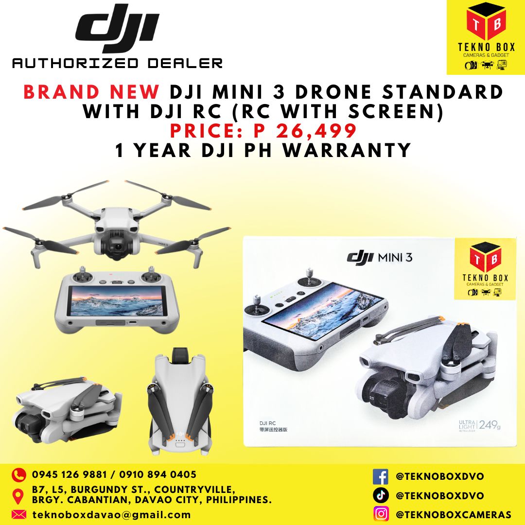 DJI Mini 3 Drone Standard With DJI RC (Remote Controller With Screen)