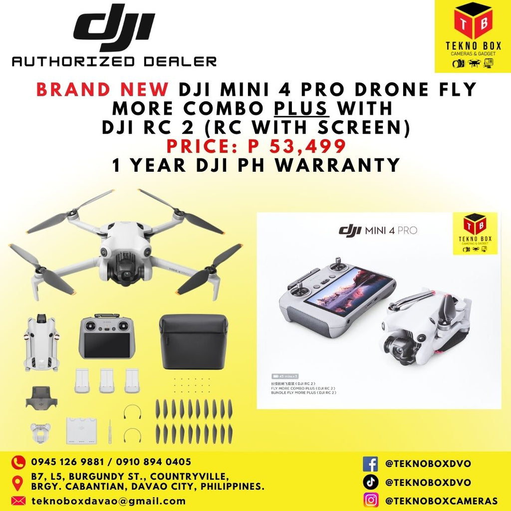 DJI Mini 4 Pro Fly More Combo Plus Drone With DJI RC 2 (RC With Screen)