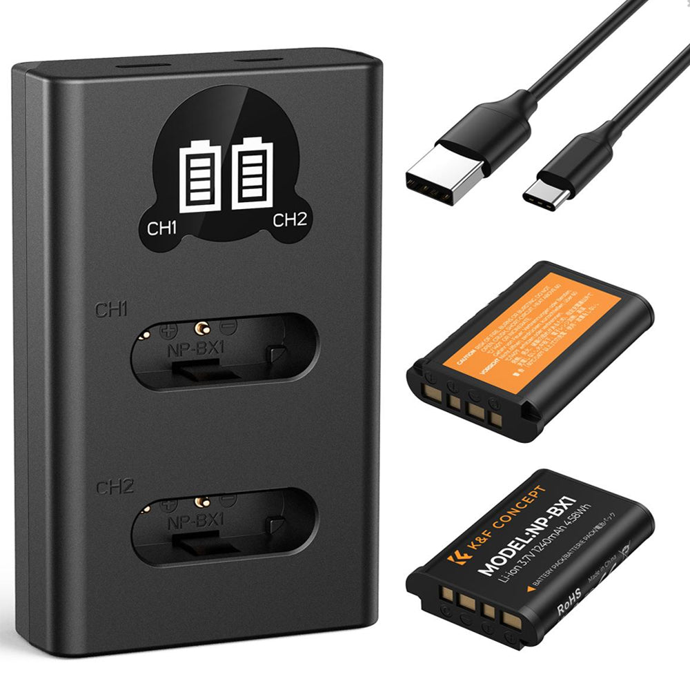 K&F NP-BX1 Dual Batteries With Charger