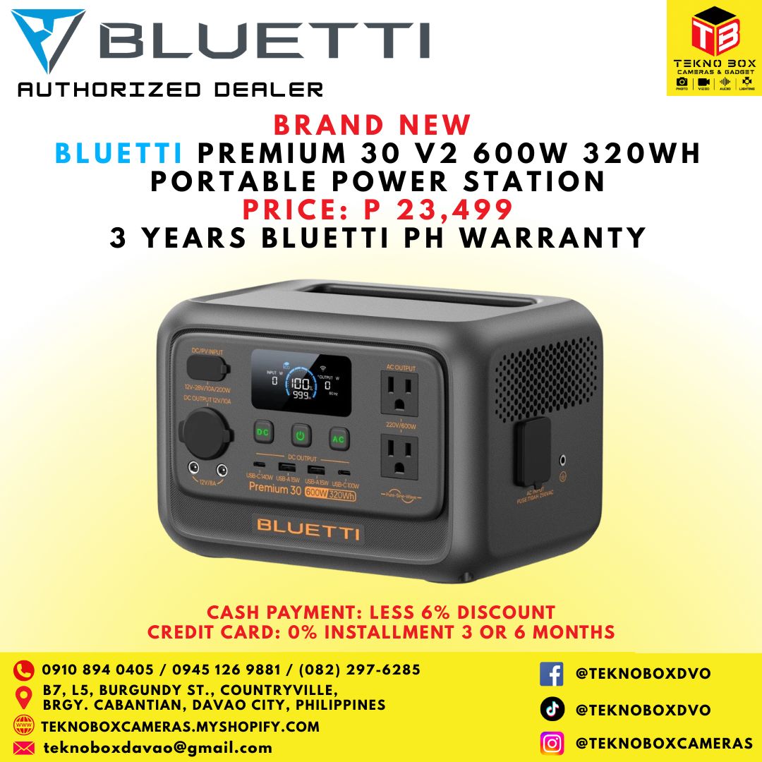 Bluetti Premium 30 V2 600W 320WH Portable Power Station