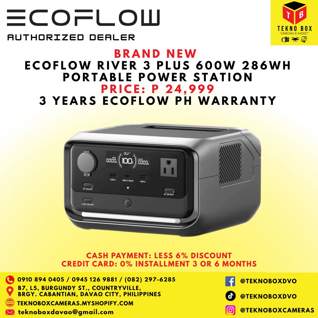 EcoFlow River 3 Plus 600W 286WH Portable Power Station