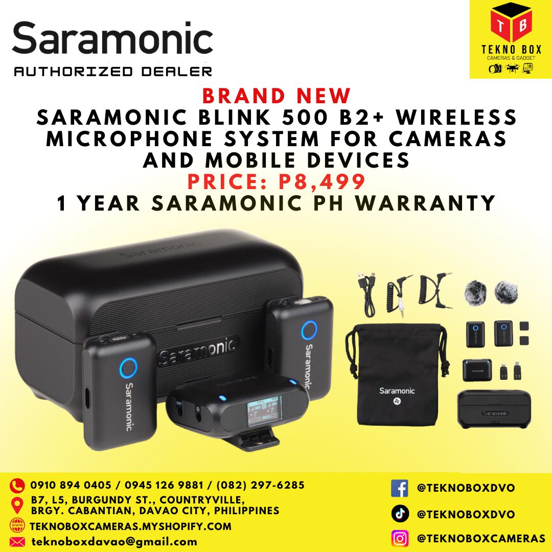 Saramonic Blink500 B2+ Wireless Microphone System (2 TX, 1 RX, 1 Charging Case)