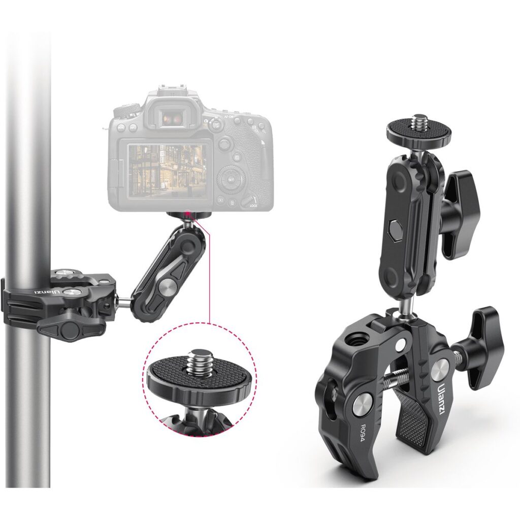 Ulanzi R094 Clamp Mount for Action Cameras, Cameras, Etc.