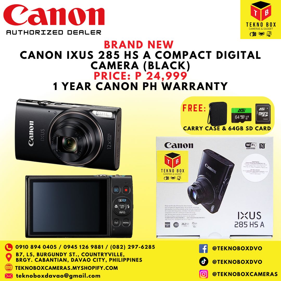 Canon IXUS 285 HS Digital Camera (Black)