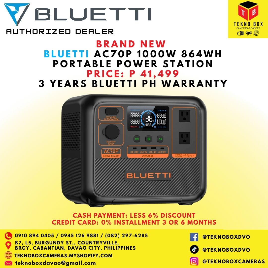 Bluetti AC70P 1000W 864WH Portable Power Station