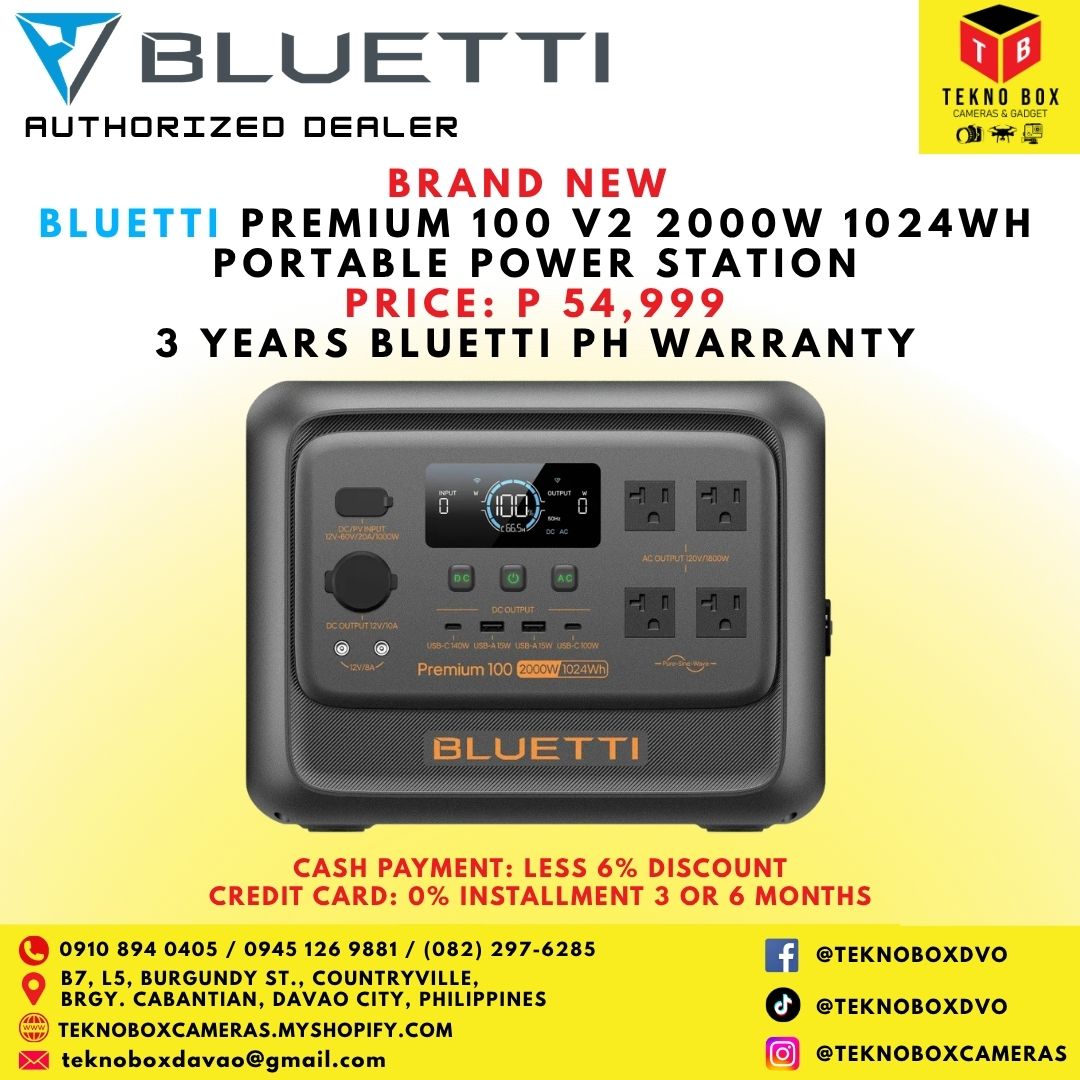 Bluetti Premium 100 V2 2000W 1024WH Portable Power Station