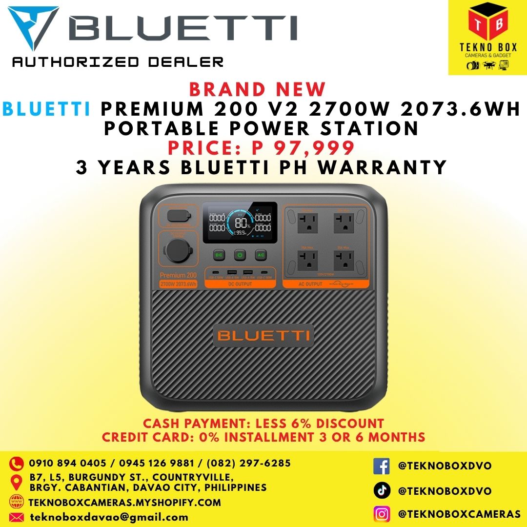 Bluetti Premium 200 V2 2700W 2073.6WH Portable Power Station