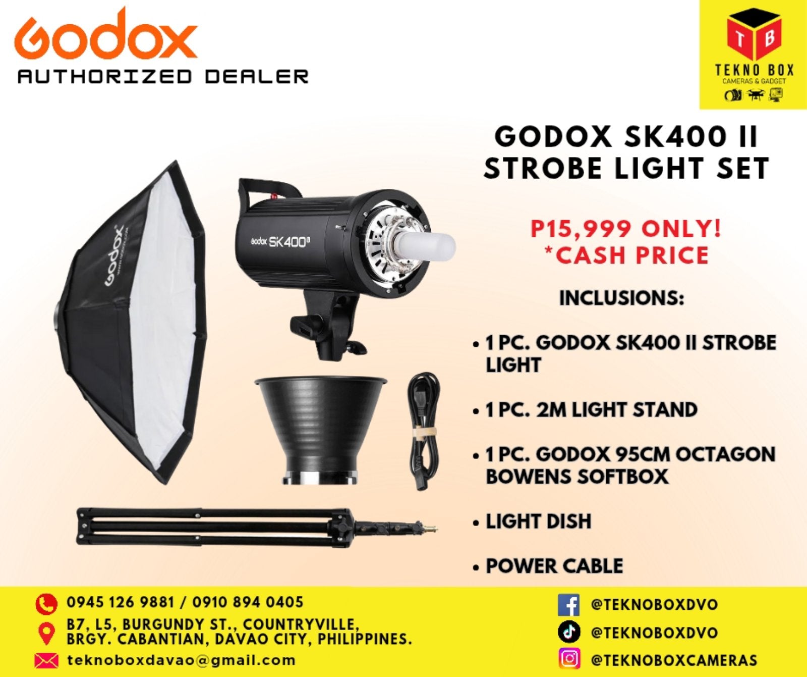 Godox SK400 II Strobe Studio Light Setup